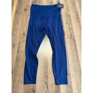 Enerful Leggings Womens Medium Blue Maternity Pockets High Waist NWT
